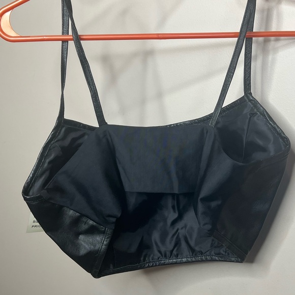Dream Apparel Black Leather Crop Top - Picture 3 of 3